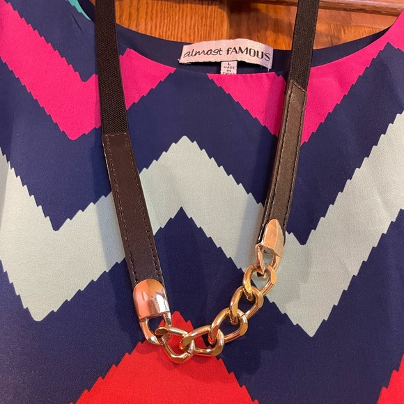 Colorful Striped A-Line 3/4 Sleeve Dress - Picture 3 of 5